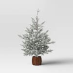 Wondershop 40" Pre-lit LED Flocked Balsam Fir Mini Artificial Christmas Tree for $28 + free shipping