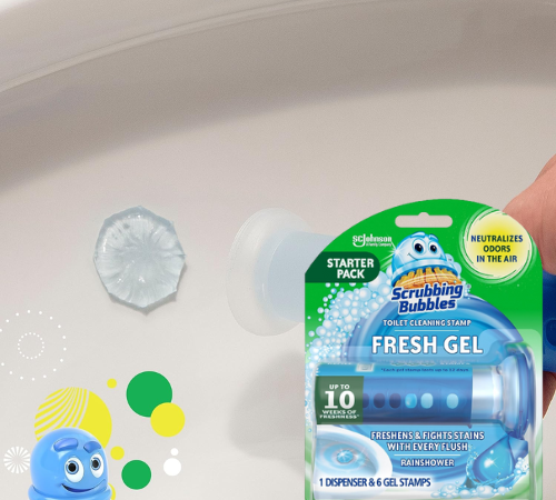 Scrubbing Bubbles 6-Count Fresh Gel Rainshower Scent Toilet Bowl Cleaning Stamps as low as $2.79 (Reg. $5.49) + Free Shipping – 46¢/Stamp