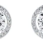 Cate & Chloe Ariel 18k Silver Halo CZ Stud Earrings for $15 + free shipping w/ $35