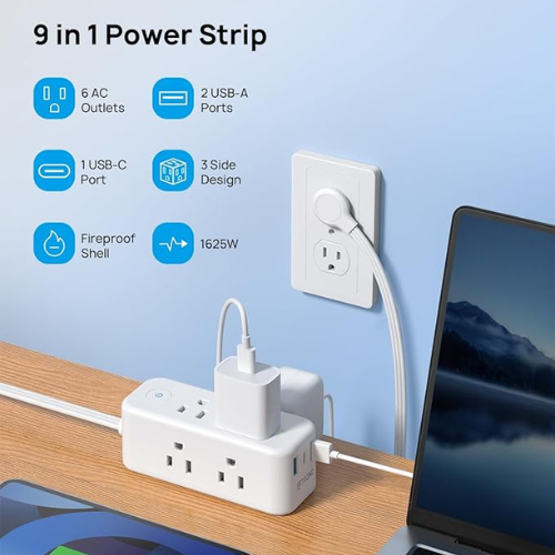 Flat Plug 5ft Power Strip $11.99 After Code (Reg. $33)