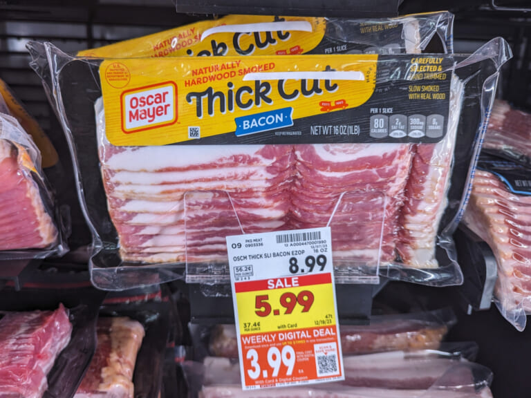 Oscar Mayer Bacon As Low As $3.99 At Kroger (Regular Price $8.99)