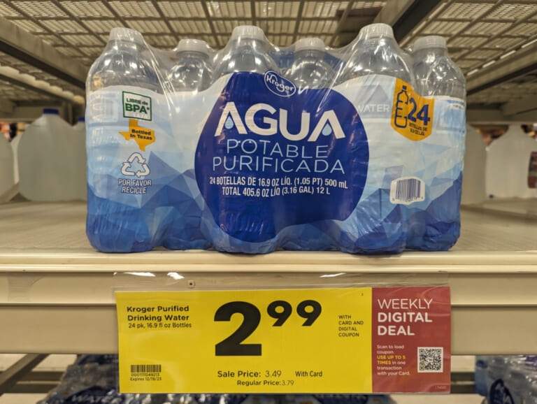 Kroger Purified Drinking Water 24-Pack Just $2.99 At Kroger