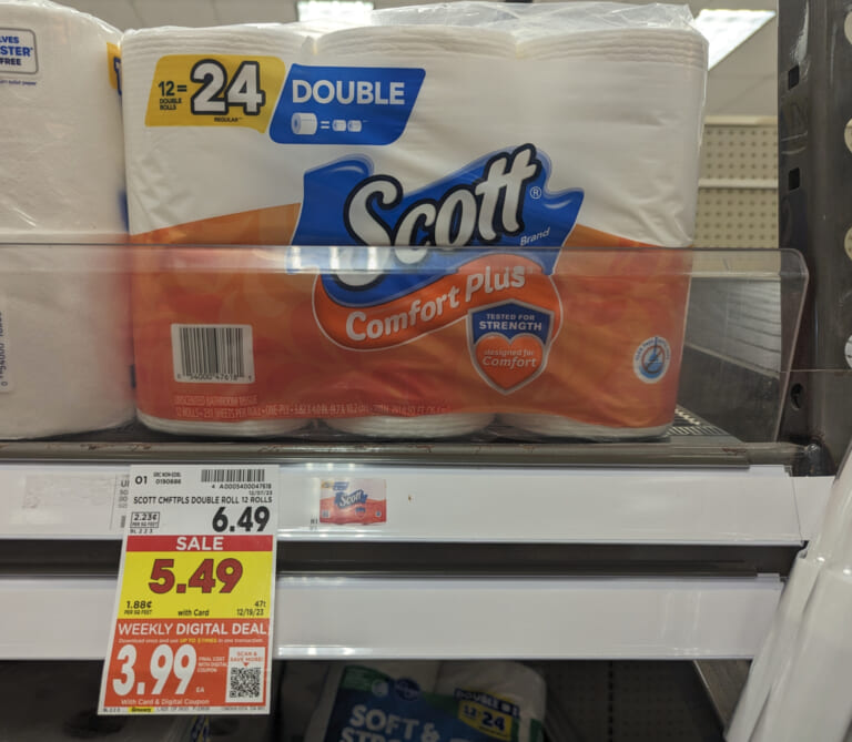 Grab Scott Comfort Plus Toilet Paper For Only $3.99 At Kroger