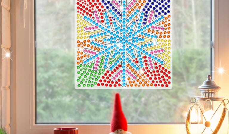 Christmas Diamond Painting Craft Kit, 2-Pack $3.99 when you buy 2 (Reg. $10) – Includes Wreath and Snowflake Designs