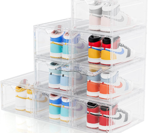 Declutter your closet and showcase your footwear in style with Delamu Shoe Boxes, 8-Pack for just $42.99 After Coupon (Reg. $85.99)+ Free Shipping