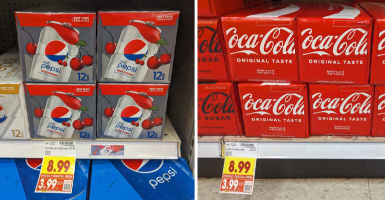 Get Pepsi, Coca-Cola or Canada Dry 12-Packs For Just $3.99 At Kroger