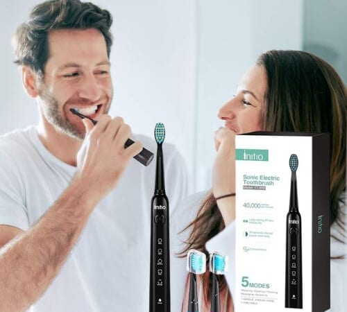 Initio Sonic Electric Toothbrush $8 After Code + Coupon (Reg. $26.59) – with 3 Brush Heads