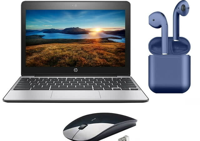 Refurb HP Chromebook Celeron Dual 11.6" Laptop w/ Wireless Mouse, Bluetooth Earphones for $89 + free shipping