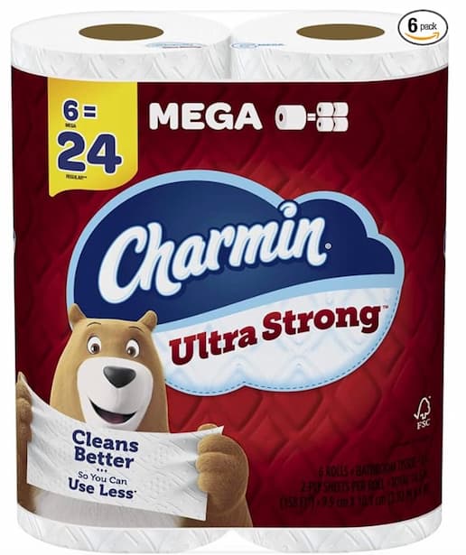 Charmin Ultra Strong Toilet Paper, 6 Mega Rolls