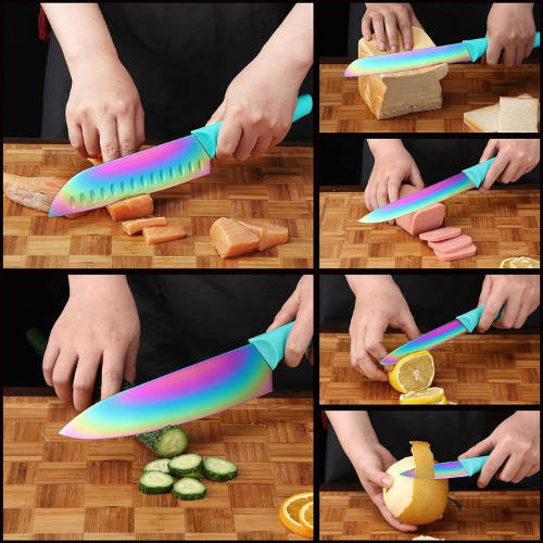 Upgrade your kitchen essentials with this Rainbow Titanium Stainless Steel 12-Piece Boxed Knives Set for just $17.99 After Coupon (Reg. $35.98) + Free Shipping