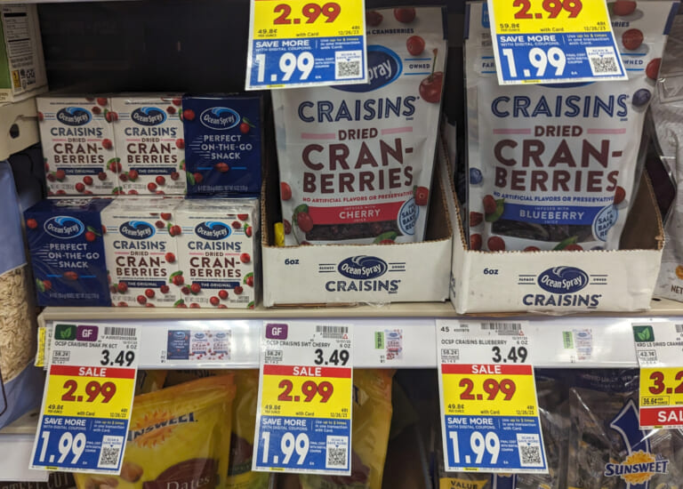 Ocean Spray Craisins 6-Packs Are As Low As $1.49 At Kroger