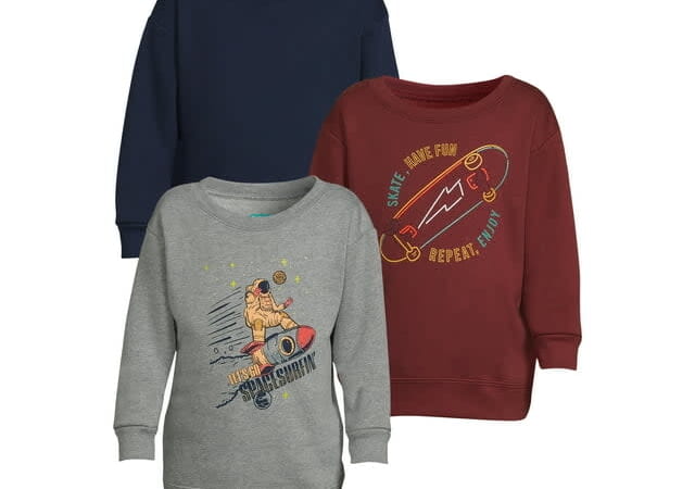 Garanimals Toddler Boys' Fleece Sweatshirt 3-Pack for $10 + free shipping w/ $35