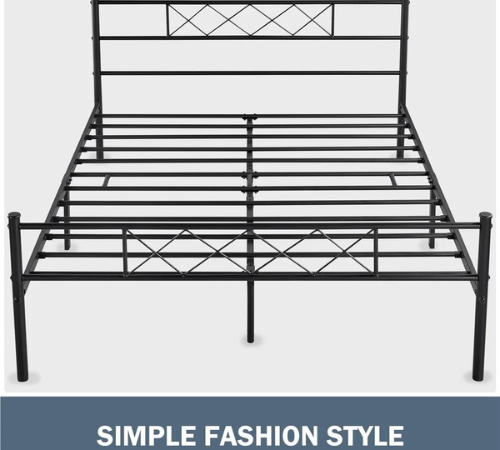 Upgrade your bedroom with Easyfashion Journee x-Design Metal Bed Platform Queen Bed, Black for just $75 Shipped Free (Reg. $106.99)