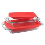 Pyrex Easy Grab 4-Piece Rectangular Glass Bakeware Set for $16 + free shipping w/ $35