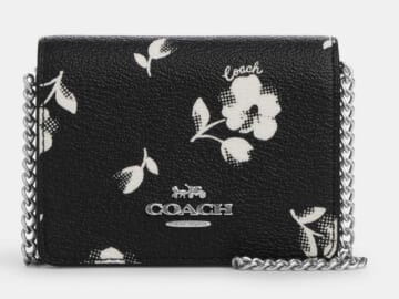Coach Mini Wallet On A Chain With Floral Print for $42 in cart + free shipping