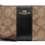 Coach Outlet Corner Zip Wristlet In Signature Canvas for $25 in cart + free shipping