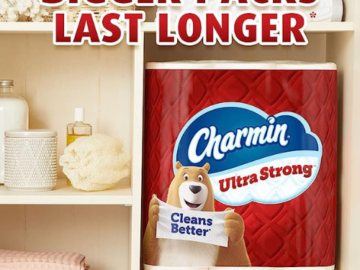 Charmin Ultra Strong 18 Super Mega Rolls Toilet Paper as low as $26.99 Shipped Free (Reg. $33) – $1.50/Mega Roll