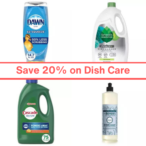 Today Only! Save 20% on Dish Care from $2.39 (Reg. $3+)