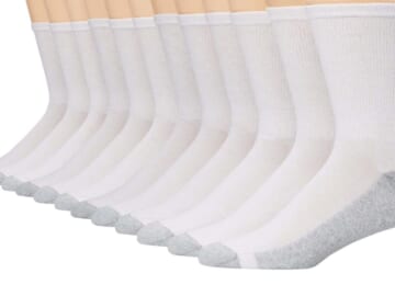 Hanes Men's Fresh IQ Crew Socks 12-Pair Pack for $19 + free shipping