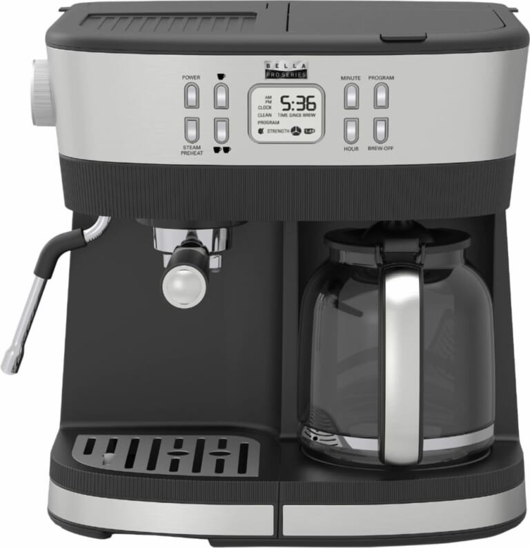 Bella Pro Series Combo 19-Bar Espresso & 10-Cup Drip Coffee Maker for $130 + free shipping