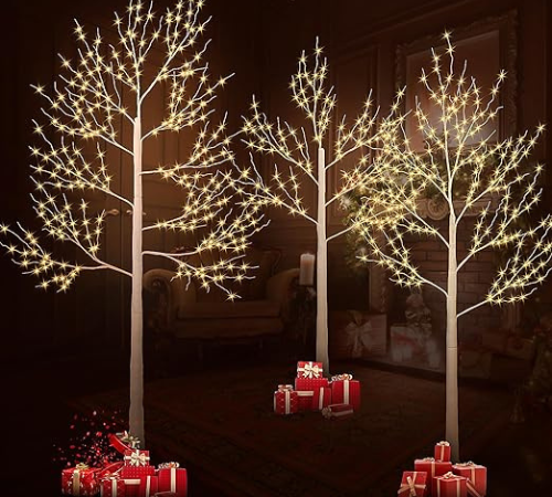 Create a magical ambiance with the warm yellow glow of these Birch Trees with Led Light, 3-Piece for just $49.99 After Coupon (Reg. $99.99) + Free Shipping