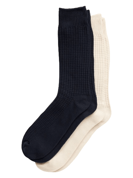 Banana Republic Factory Men's Waffle Socks 2-Pack for $6 + free shipping w/ $50