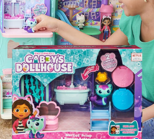 Gabby’s Dollhouse, Primp and Pamper Bathroom Playset with Mercat Figure $10.49 (Reg. $16) – 7.3K+ FAB Ratings! + MORE Playsets from $3.83