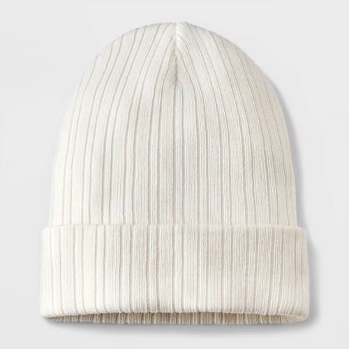 Wild Fable Ribbed Beanie in Cream