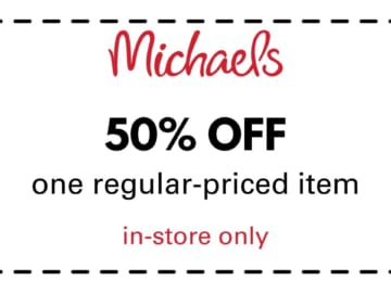 Michaels | 50% off Any Regular Priced Item In-Store Only