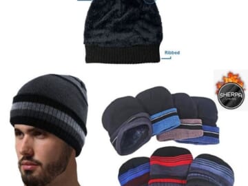 Unisex Sherpa Fleece Lined Winter Beanie Hat, 4-Pack (3 Style Combos) $14.99 Shipped Free with Amazon Prime – $3.75 Each