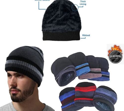 Unisex Sherpa Fleece Lined Winter Beanie Hat, 4-Pack (3 Style Combos) $14.99 Shipped Free with Amazon Prime – $3.75 Each