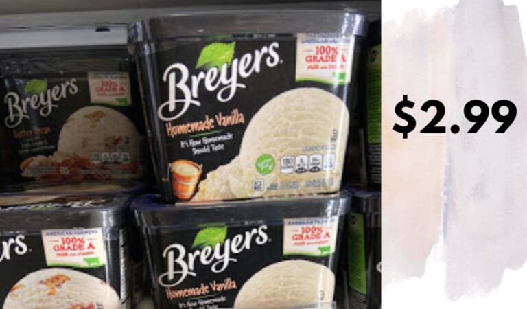 $2.99 Breyers Ice Cream with Kroger eCoupon