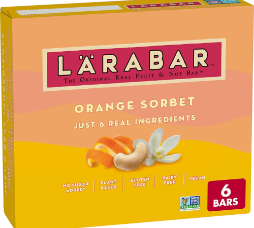 Larabar 6-Pack Orange Sorbet Bars as low as $4.38 when you buy 4 (Reg. $7.25) + Free Shipping – 73¢/0.78 Oz Bar