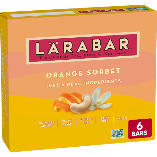 Larabar 6-Pack Orange Sorbet Bars as low as $4.38 when you buy 4 (Reg. $7.25) + Free Shipping – 73¢/0.78 Oz Bar