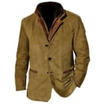 Men's Lightweight Polyester Suede Casual Jacket for $20 + $10 s&h