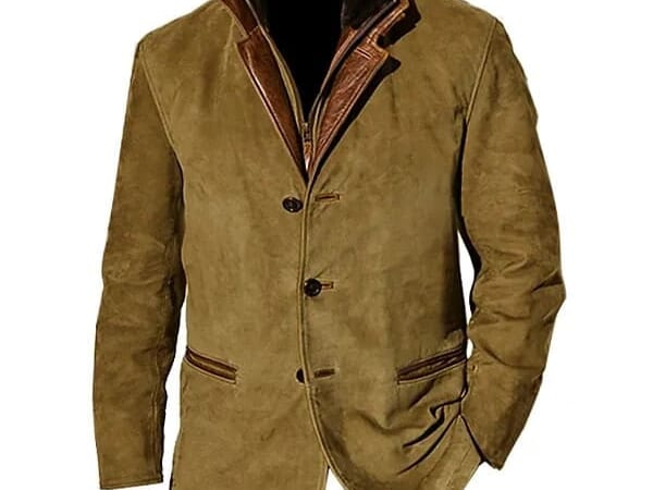 Men's Lightweight Polyester Suede Casual Jacket for $20 + $10 s&h