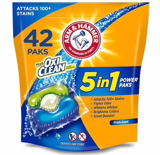 Arm & Hammer Laundry Detergent 5-in-1 Power Paks, 42 count just $6.16 shipped!