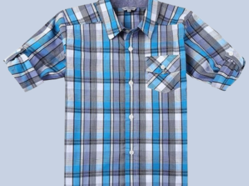 Boy’s Cotton Plaid Roll Up Button Down Sports Shirts $10.29 (Reg. $20.59)