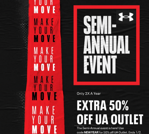 Under Armour: EXTRA 50% Off ALL Outlet w/ code NEWYEAR!