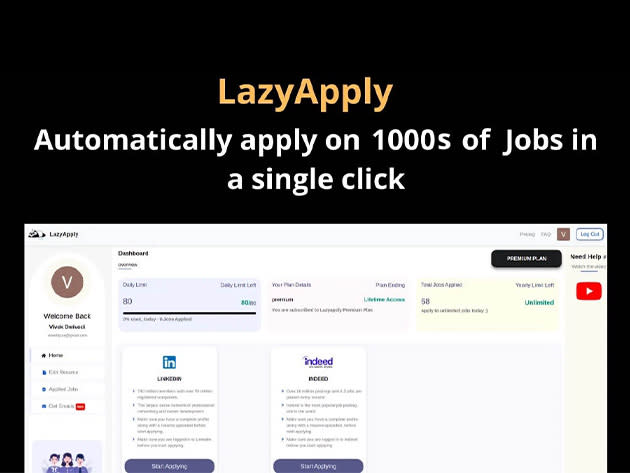 LazyApply Job Application: Lifetime Subscription for $55