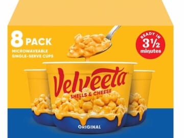 Velveeta Shells & Cheese Pasta, Single Serve Microwave Cups, 8-count for just $6.77 shipped!