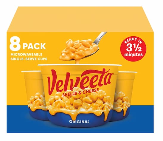 Velveeta Shells & Cheese Pasta, Single Serve Microwave Cups, 8-count for just $6.77 shipped!