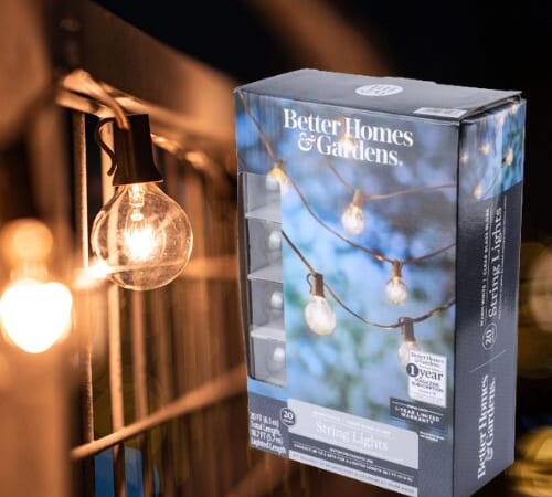 Better Homes & Gardens 20-Count Clear Glass Globe Indoor/Outdoor String Lights $6.89 (Reg. $13.78)