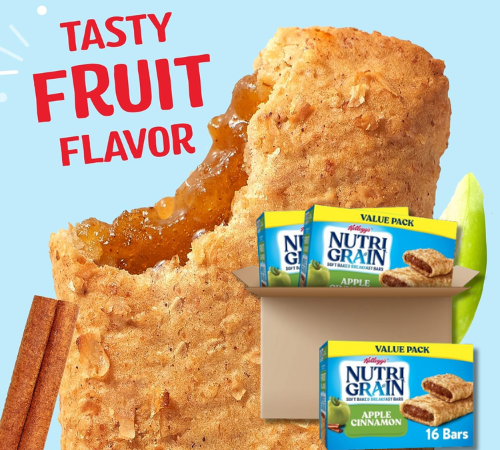 Nutri-Grain 48-Count Soft Baked Apple Cinnamon Breakfast Bars as low as $11.66 After Coupon (Reg. $30.38) + Free Shipping – $3.89/16-Count Box or 24¢/Bar