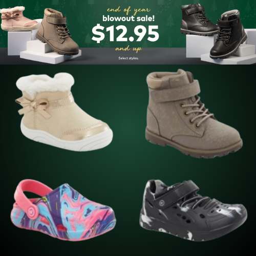 Stride Rite: END OF YEAR BLOWOUT SALE! Shop select kids’ shoes starting at $12.95 while supplies last