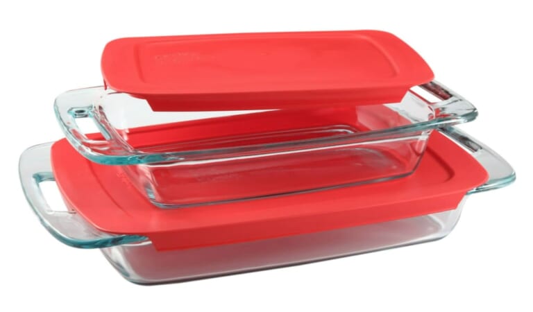 Pyrex Easy Grab 4-Piece Rectangular Glass Bakeware Set for $16 + free shipping w/ $35