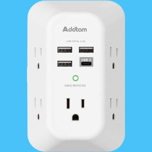 3-Sided, 9-in-1 USB Charger Surge Protector with 5 Outlets + 4 USB Charging Ports $9.99 (Reg. $20) – Charge EVERYTHING With One Outlet Extender