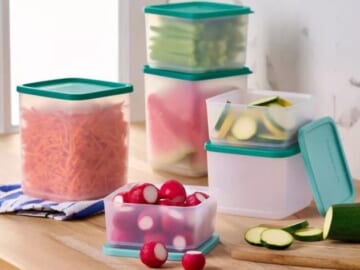 Tupperware 12-Piece Square Stacking Food Containers Set for just $19.99! (Reg. $40)