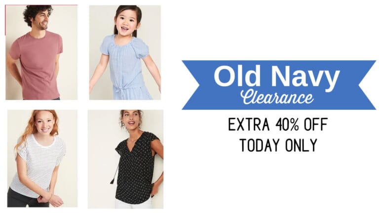 Old Navy Clearance | Extra 40% Off Today Only