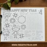 Free Printable Happy New Year Coloring Page Activity Placemat